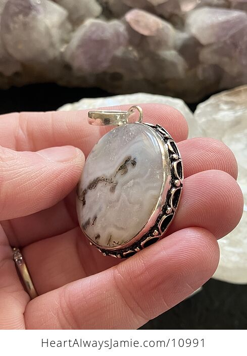 Moss or Tree Agate Stone Jewelry Crystal Pendant - #QdX4xMP51Ro-3