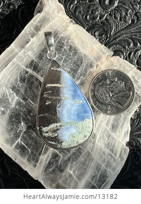 Mossy Blue Opal Crystal Stone Jewelry Pendant - #K4xdMVADuZU-6