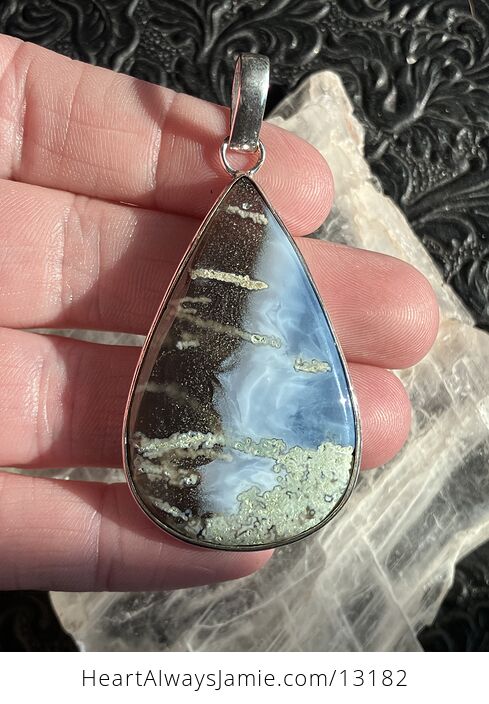 Mossy Blue Opal Crystal Stone Jewelry Pendant - #K4xdMVADuZU-2