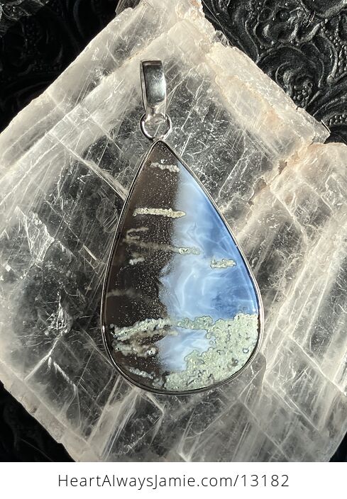 Mossy Blue Opal Crystal Stone Jewelry Pendant - #K4xdMVADuZU-1