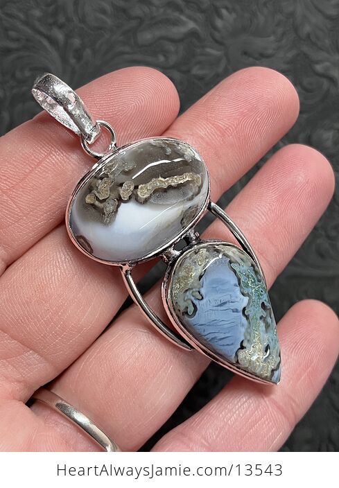 Mossy Blue Opal Crystal Stone Jewelry Pendant - #hMGRP1220n8-3