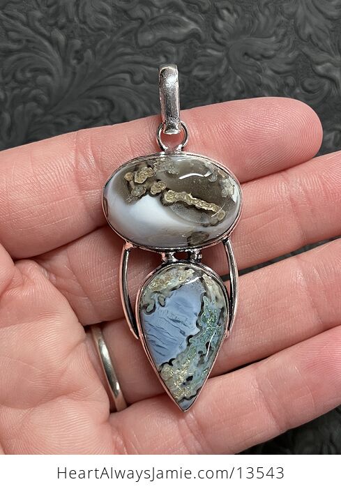 Mossy Blue Opal Crystal Stone Jewelry Pendant - #hMGRP1220n8-1