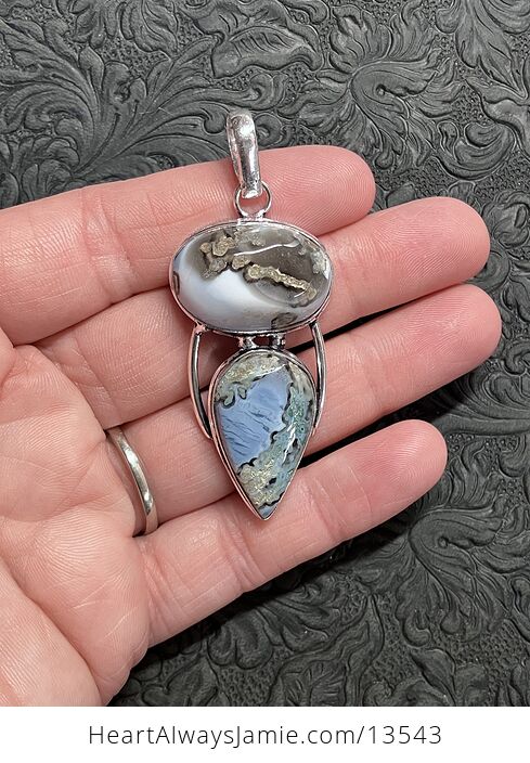 Mossy Blue Opal Crystal Stone Jewelry Pendant - #hMGRP1220n8-5