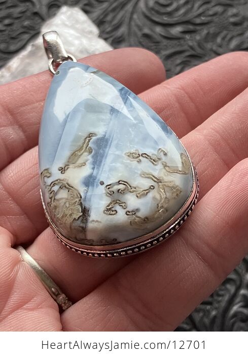 Mossy Blue Owyhee Opal Stone Crystal Jewelry Pendant - #Is5bPtIcGLc-4