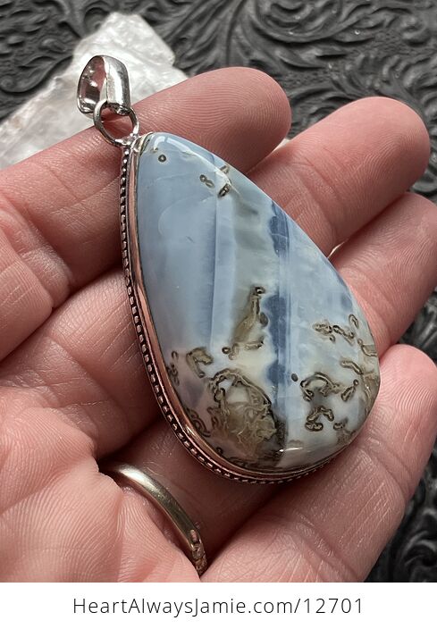 Mossy Blue Owyhee Opal Stone Crystal Jewelry Pendant - #Is5bPtIcGLc-3