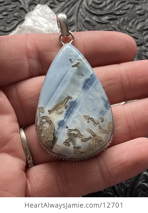 Mossy Blue Owyhee Opal Stone Crystal Jewelry Pendant - #Is5bPtIcGLc-2