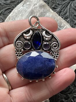 Mystic Lunar Blue Aventurine Topaz and Amethyst Crystal Stone Pendant Charm #l1EslIXzTBA