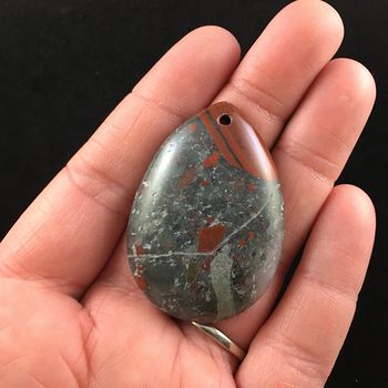 Natural African Blood Stone Jewelry Pendant #GxkETKfWB9Y