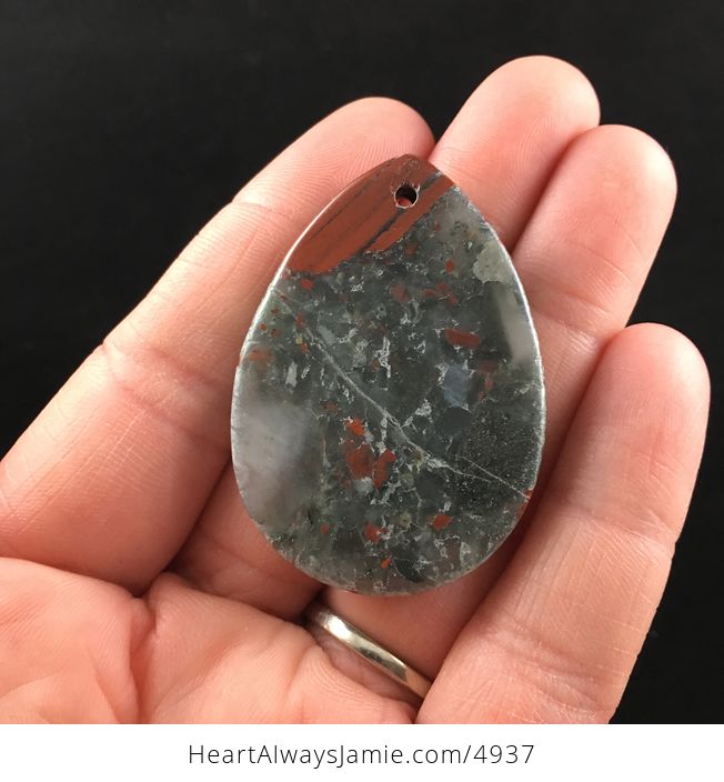 Natural African Blood Stone Jewelry Pendant - #GxkETKfWB9Y-6