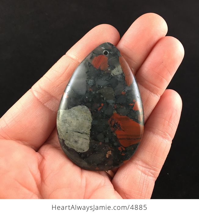 Natural African Bloodstone Jewelry Pendant - #HX9CqNlCeqQ-1
