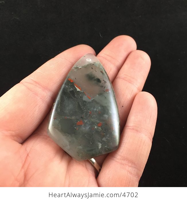 Natural African Bloodstone Jewelry Pendant - #d0YlsOVFnAg-2