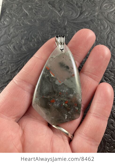 Natural African Bloodstone Jewelry Pendant Crystal Ornament - #CExXFmSsYSE-1