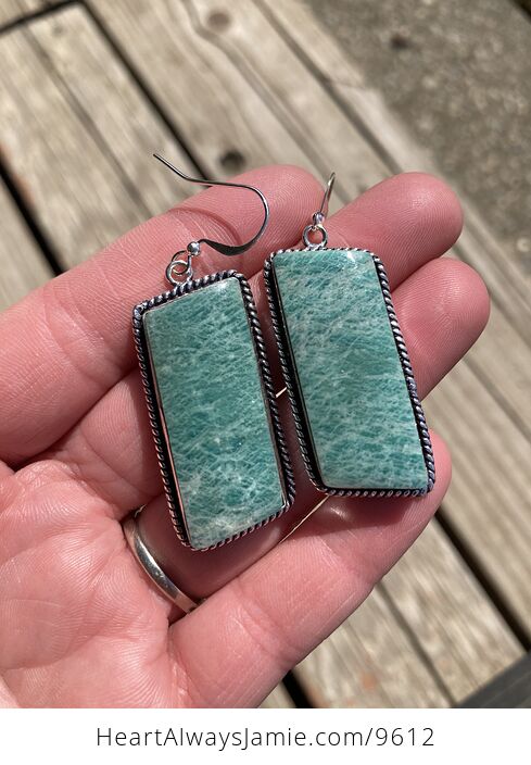 Natural Amazonite Crystal Stone Jewelry Earrings - #mVL9pcnqGeY-1