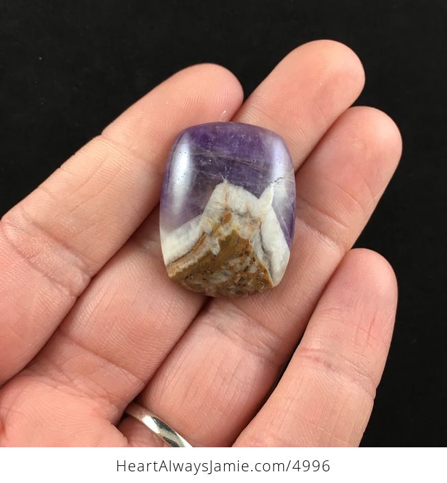 Natural Amethyst Cabochon Stone - #D2IZM0PybhY-1
