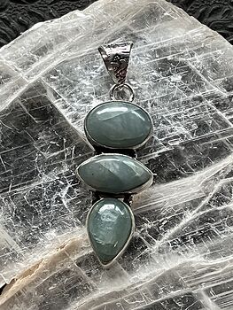 Natural Aquamarine Crystal Stone Jewelry Pendant #5FMreDVblOM