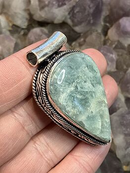 Natural Aquamarine Crystal Stone Jewelry Pendant #cuUTPOVo9pQ