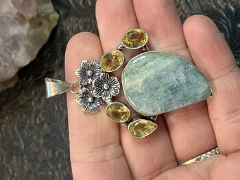 Natural Aquamarine Crystal Stone Jewelry Pendant #oLz2AMx92Hw