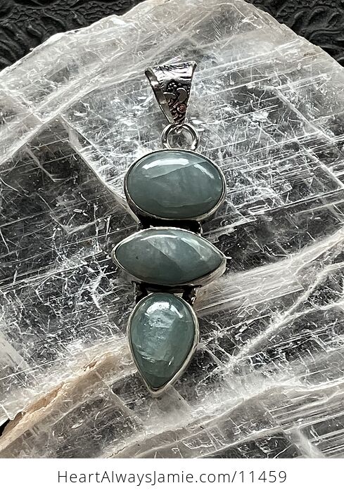 Natural Aquamarine Crystal Stone Jewelry Pendant - #5FMreDVblOM-1