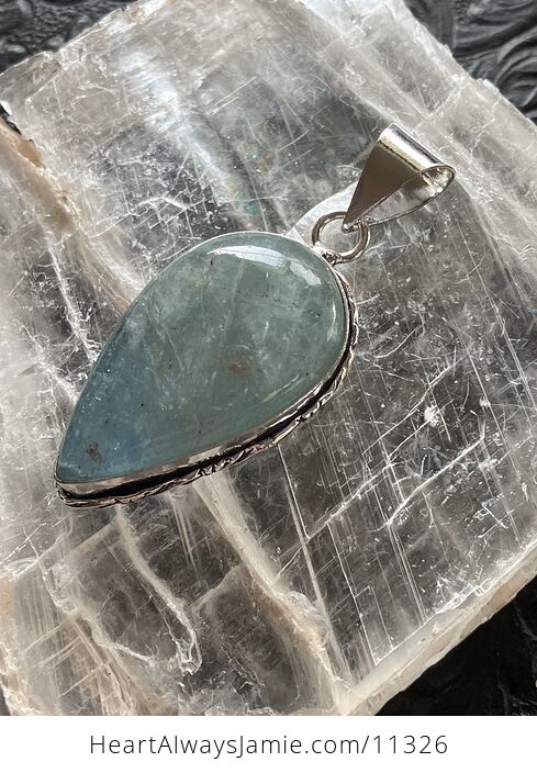 Natural Aquamarine Crystal Stone Jewelry Pendant - #bIM2c7uoBsw-1