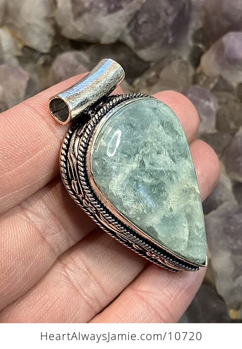 Natural Aquamarine Crystal Stone Jewelry Pendant - #cuUTPOVo9pQ-1