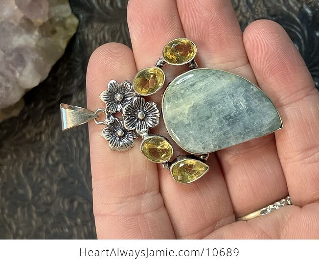 Natural Aquamarine Crystal Stone Jewelry Pendant - #oLz2AMx92Hw-1
