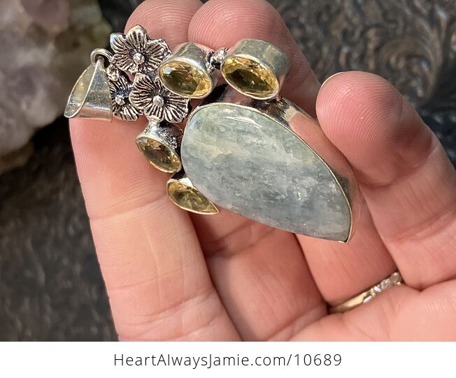 Natural Aquamarine Crystal Stone Jewelry Pendant - #oLz2AMx92Hw-3