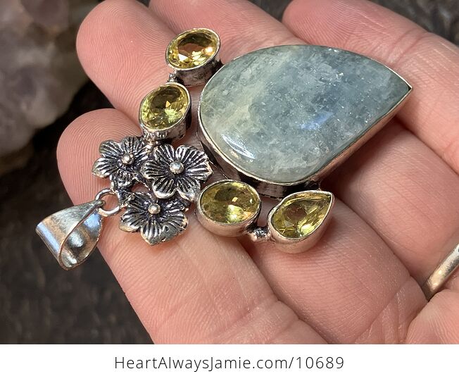 Natural Aquamarine Crystal Stone Jewelry Pendant - #oLz2AMx92Hw-2