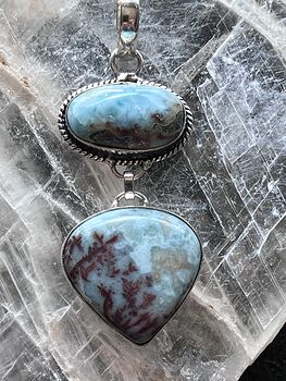 Natural Beige Blue and Red Larimar Pendant Gem Stone Crystal Jewelry #cRdk8JCVekM