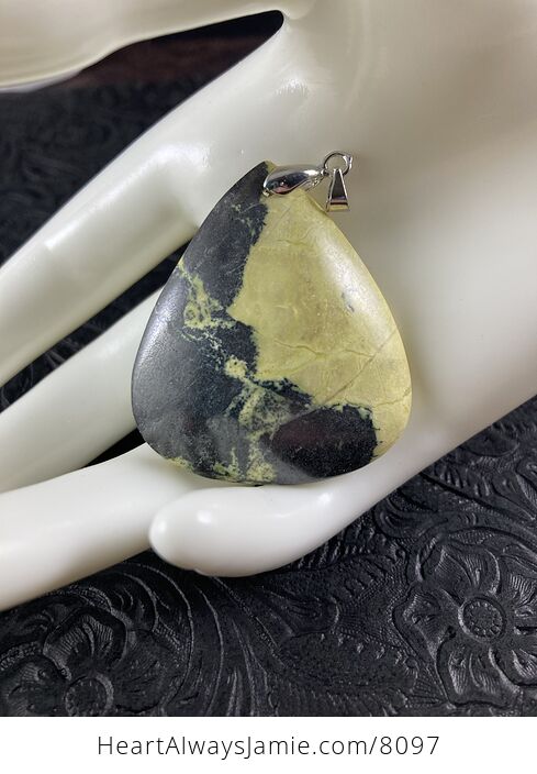 Natural Black and Yellow African Turquoise Stone Jewelry Pendant - #ji6lo1oodgE-4