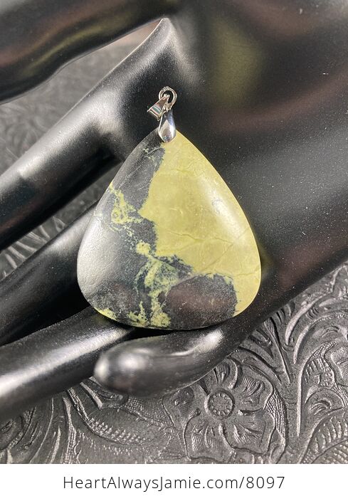 Natural Black and Yellow African Turquoise Stone Jewelry Pendant - #ji6lo1oodgE-5