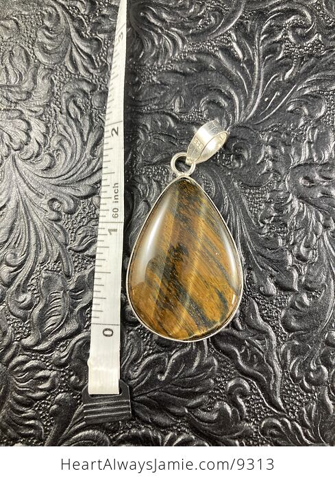 Natural Blue and Gold Tigers Eye Crystal Stone Jewelry Pendant - #R9zPmTxvPOI-5