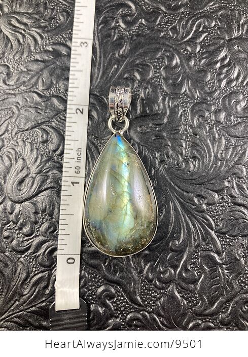 Natural Blue Flash Labradorite Crystal Stone Jewelry Pendant - #IYl2UiGm3BA-5