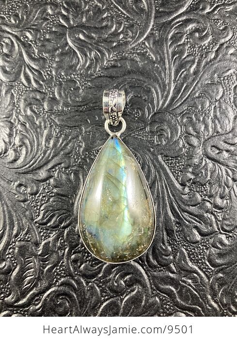 Natural Blue Flash Labradorite Crystal Stone Jewelry Pendant - #IYl2UiGm3BA-4
