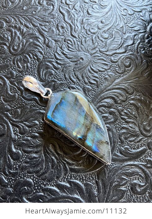 Natural Blue Flash Labradorite Crystal Stone Jewelry Pendant - #hsZ7yfoeUU0-8