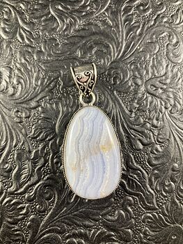 Natural Blue Lace Agate Crystal Stone Jewelry Pendant #gK0gocUpEA4
