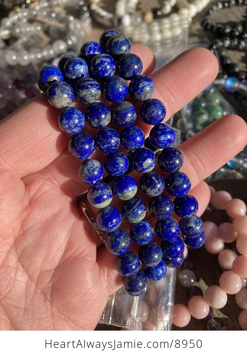 Natural Blue Lapis Lazuli 8mm Gemstone Crystal Jewelry Bracelet - #lTZMWd63TO8-2