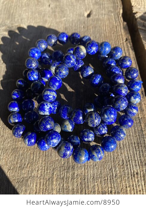 Natural Blue Lapis Lazuli 8mm Gemstone Crystal Jewelry Bracelet - #lTZMWd63TO8-1