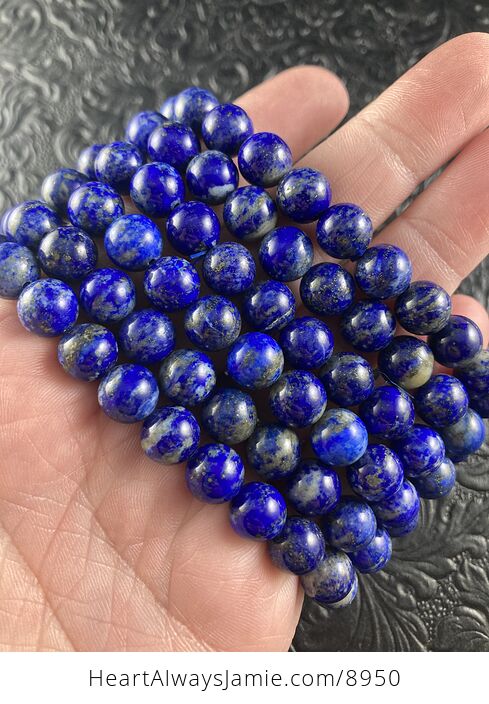 Natural Blue Lapis Lazuli 8mm Gemstone Crystal Jewelry Bracelet - #lTZMWd63TO8-3