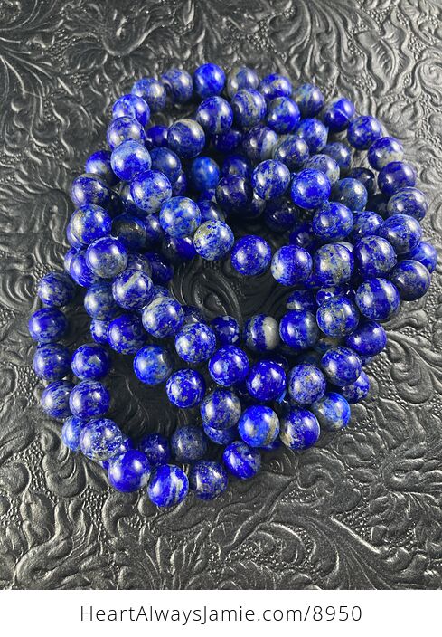 Natural Blue Lapis Lazuli 8mm Gemstone Crystal Jewelry Bracelet - #lTZMWd63TO8-4