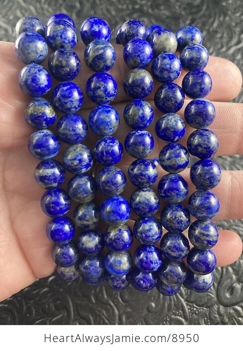 Natural Blue Lapis Lazuli 8mm Gemstone Crystal Jewelry Bracelet - #lTZMWd63TO8-6