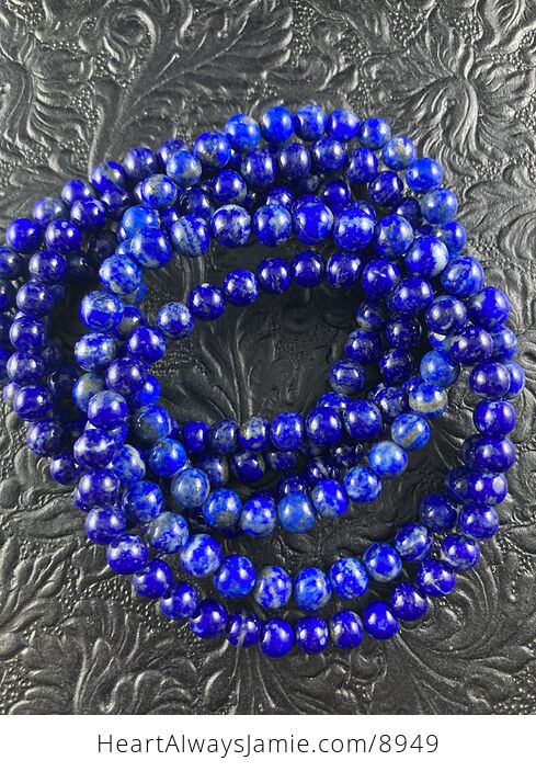 Natural Blue Lapis Lazuli Gemstone Crystal Jewelry Bracelet - #CzhtJLTblZo-2
