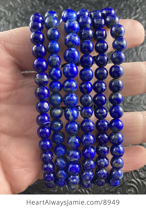 Natural Blue Lapis Lazuli Gemstone Crystal Jewelry Bracelet - #CzhtJLTblZo-4