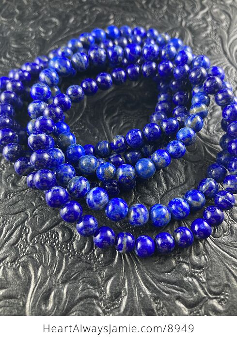 Natural Blue Lapis Lazuli Gemstone Crystal Jewelry Bracelet - #CzhtJLTblZo-3