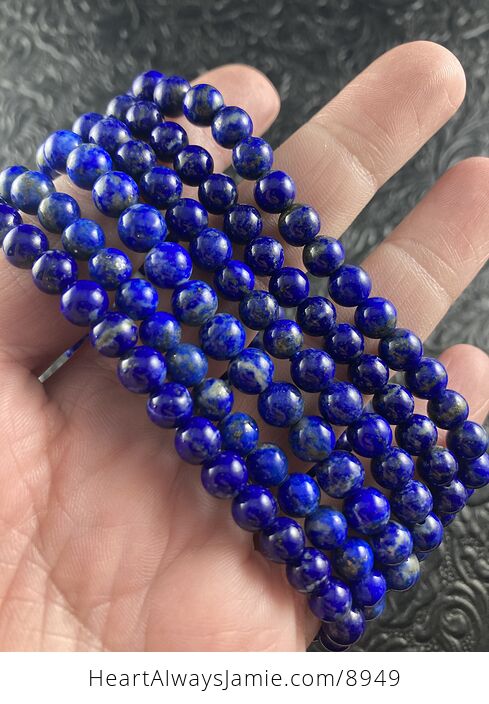 Natural Blue Lapis Lazuli Gemstone Crystal Jewelry Bracelet - #CzhtJLTblZo-5