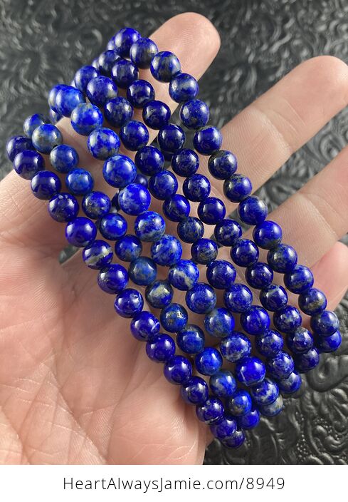 Natural Blue Lapis Lazuli Gemstone Crystal Jewelry Bracelet - #CzhtJLTblZo-1