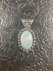 Natural Blue Larimar Crystal Stone Jewelry Pendant #XQQPXfp5FdI