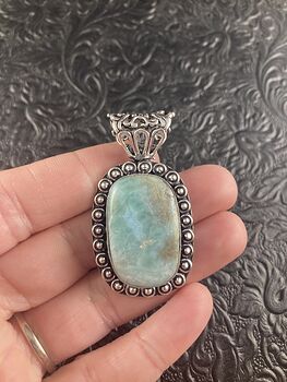 Natural Blue Larimar Crystal Stone Jewelry Pendant #HhmBuHl0XHU