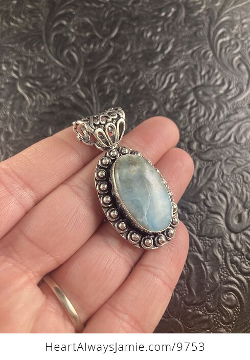 Natural Blue Larimar Crystal Stone Jewelry Pendant - #06xlmSy2Ra4-3
