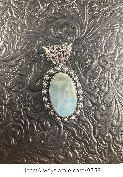 Natural Blue Larimar Crystal Stone Jewelry Pendant - #06xlmSy2Ra4-1