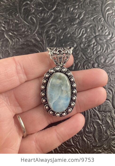 Natural Blue Larimar Crystal Stone Jewelry Pendant - #06xlmSy2Ra4-2